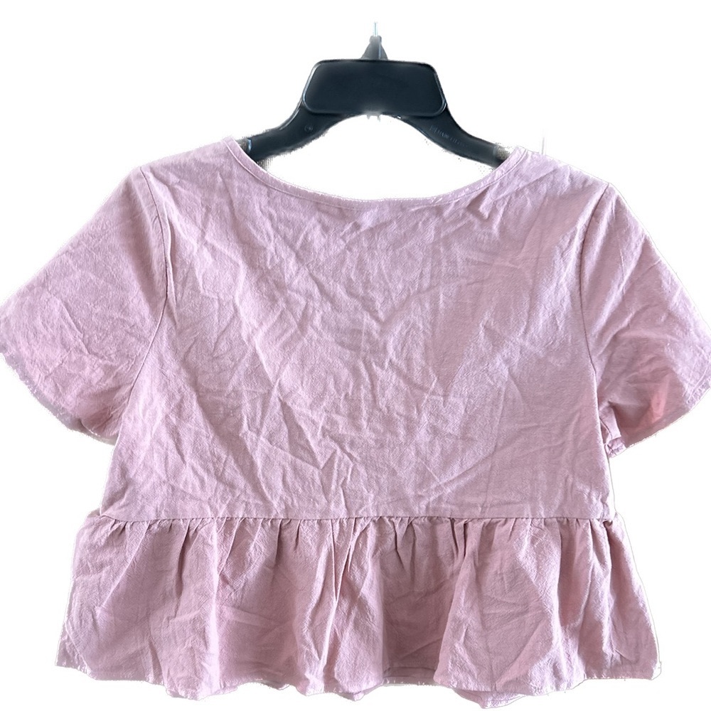 SHEIN 100% cotton crop tee with peplum bottom Sz S